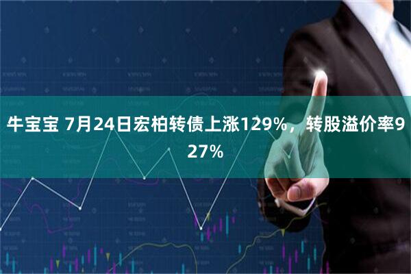 牛宝宝 7月24日宏柏转债上涨129%，转股溢价率927%